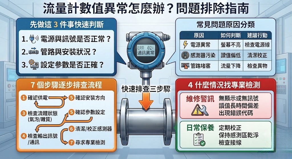 流量計異常怎麼辦?常見原因、排查流程與維修判斷指南