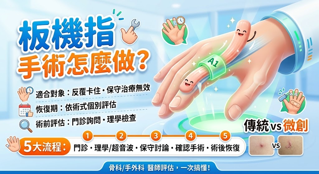 板機指手術怎麼做？適合對象、流程、恢復期與術前評估一次看