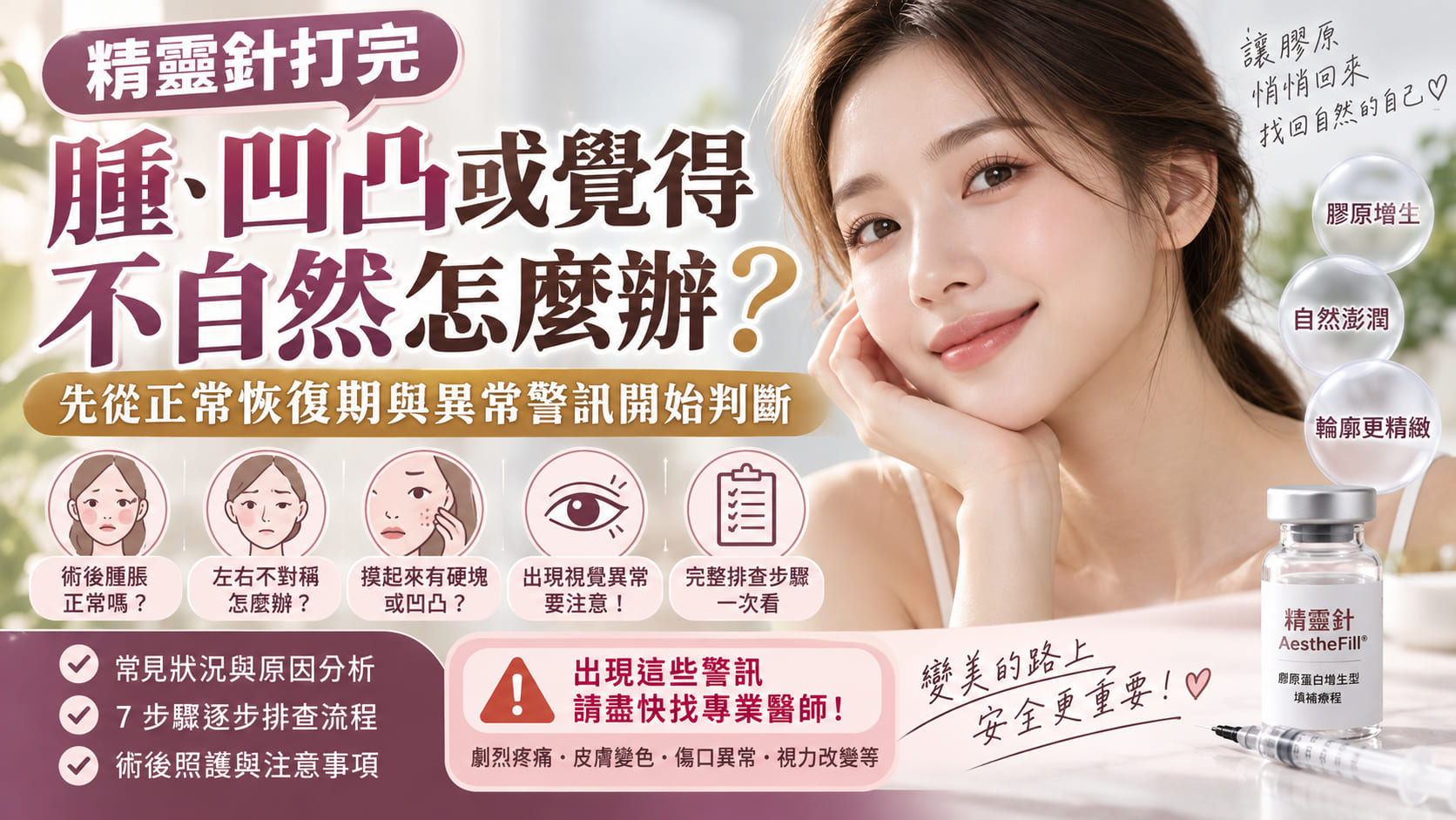 精靈針打完腫、凹凸或覺得不自然怎麼辦？先從正常恢復期與異常警訊開始判斷