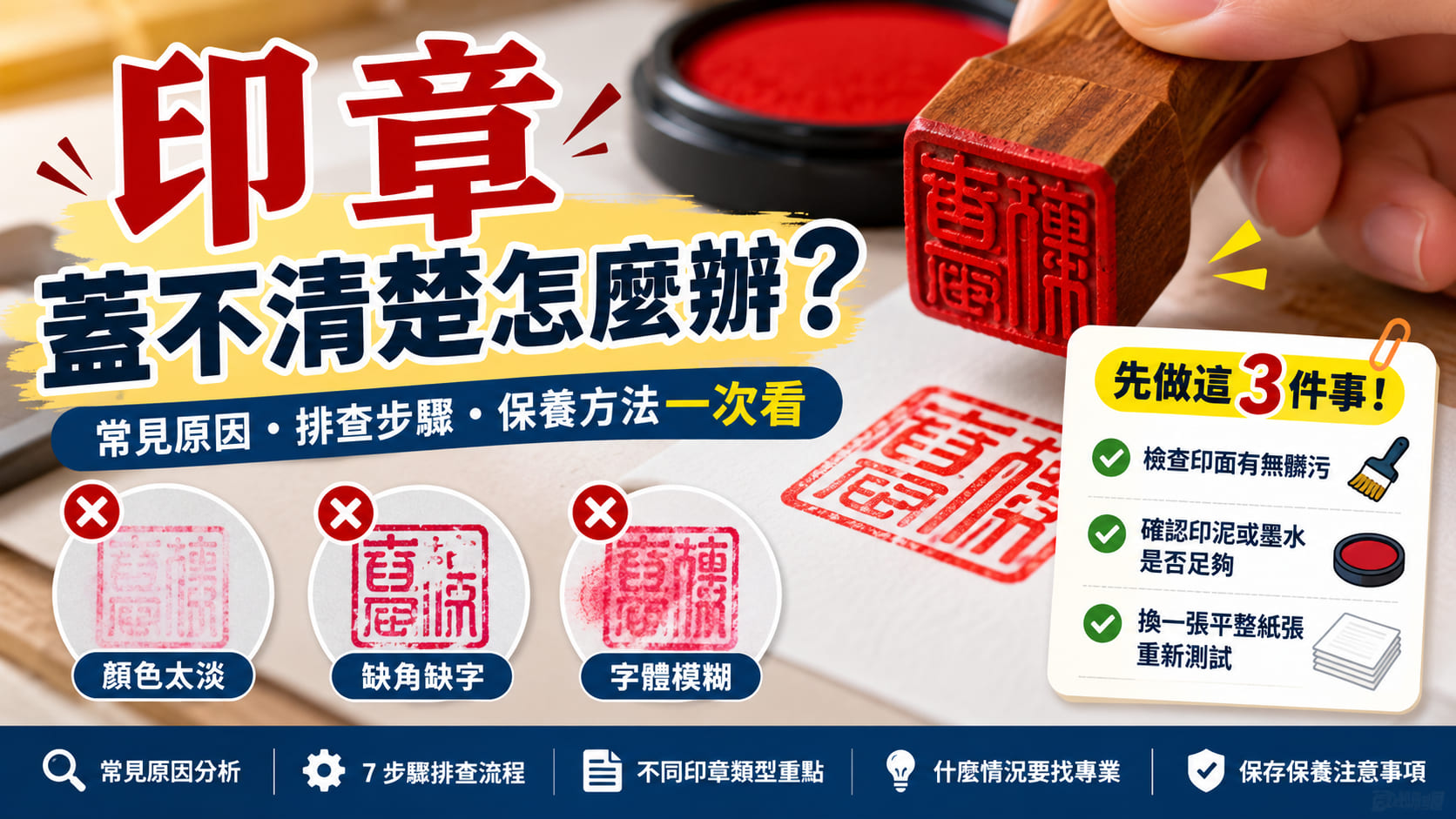 印章蓋不清楚怎麼辦？常見原因、排查流程與重刻判斷一次看