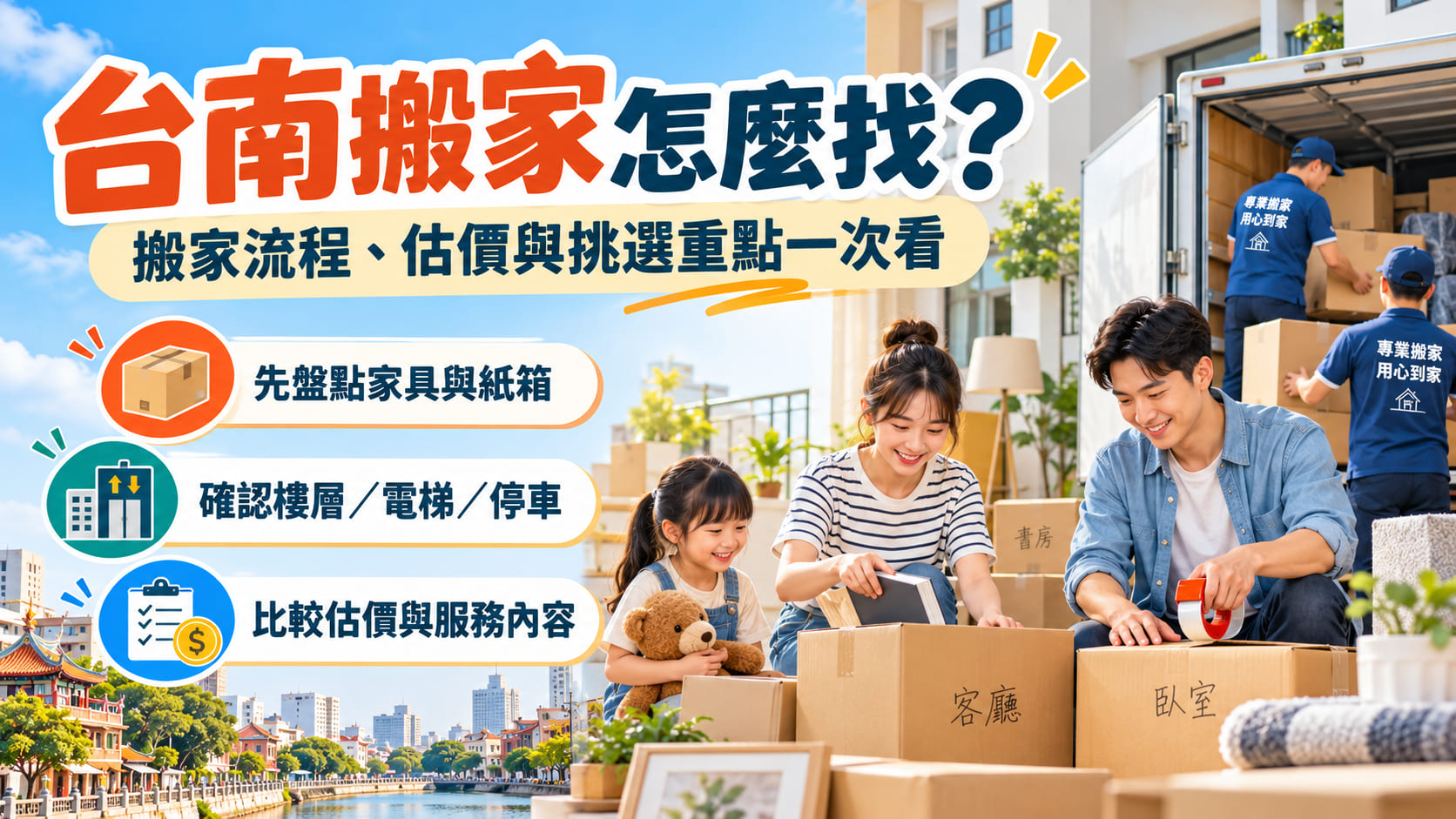 台南搬家怎麼找？搬家流程、估價與挑選重點一次看